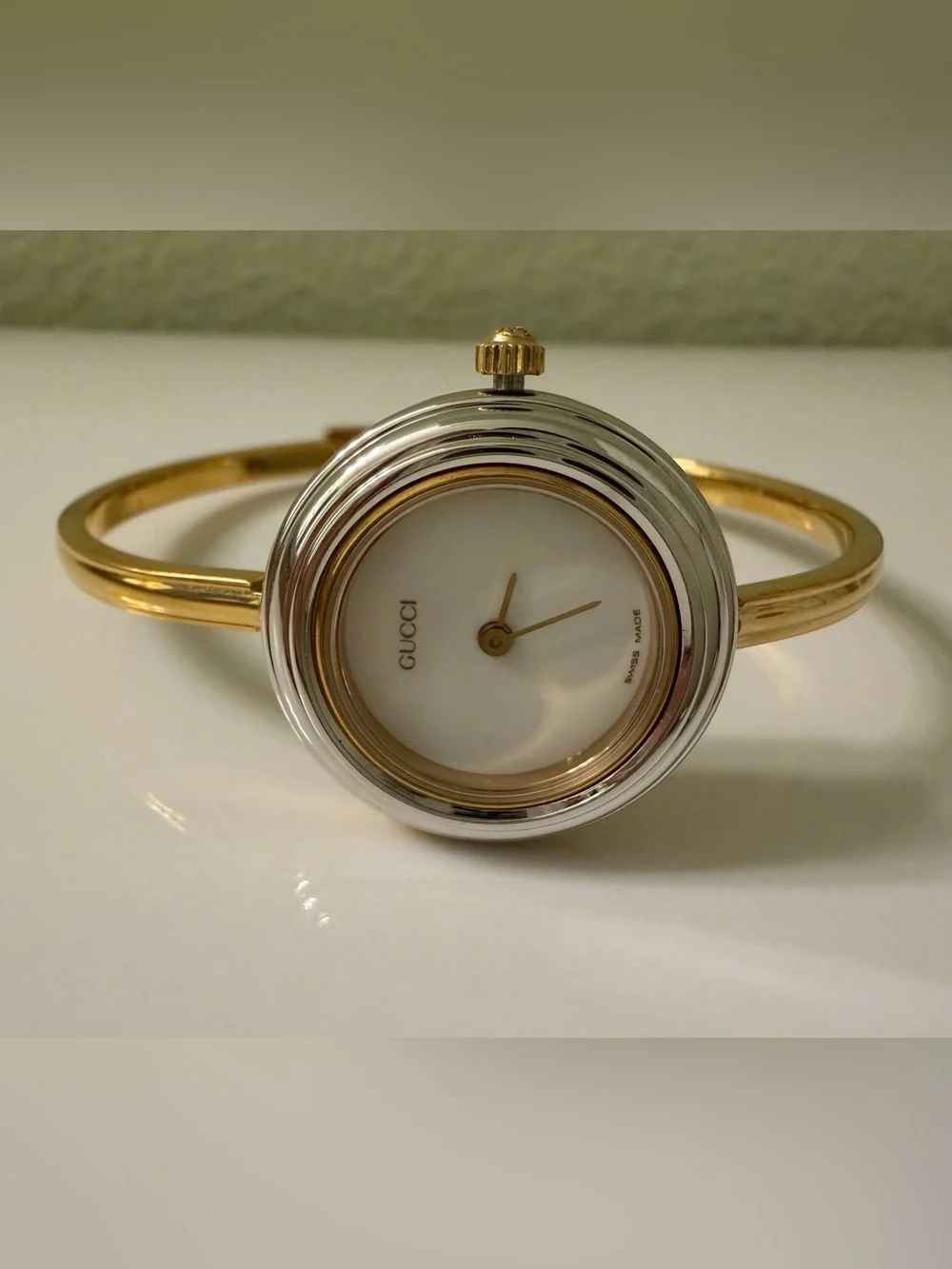Near Mint~Gucci Interchangeable Bezel Bangle Bracelet Watch with Box/Paper